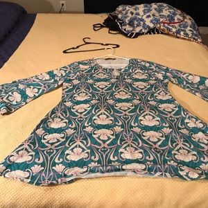 Floral print bell sleeves dress